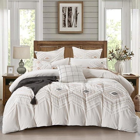 Luxurious Tufted Cotton Boho Duvet Cover King Set