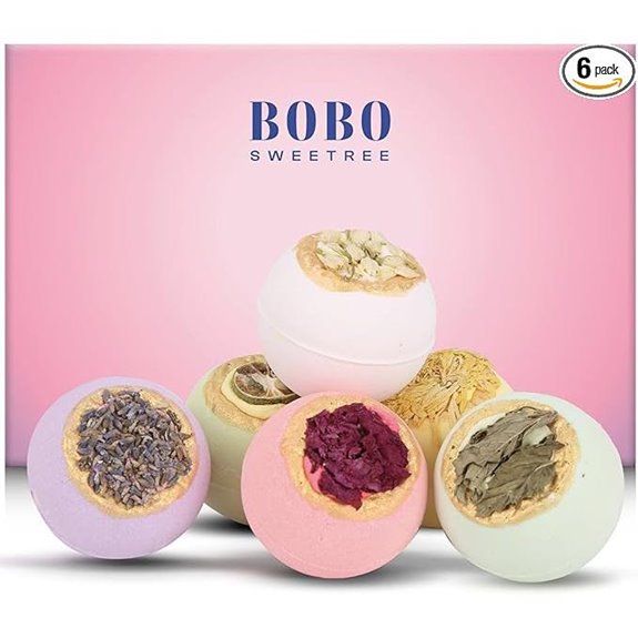 Luxury Bath Bomb Gift Set with Flowers and Oils