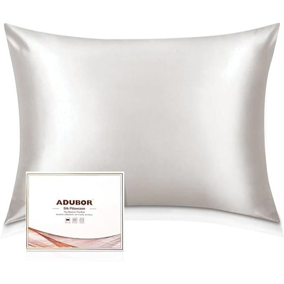Adubor 100% Mulberry Silk Pillowcase (Queen Ivory)