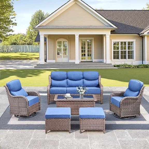 Luxury 6-Piece Outdoor Wicker Conversation Set