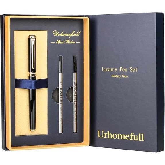 Luxury Gold Trim Rollerball Pen with Black Ink