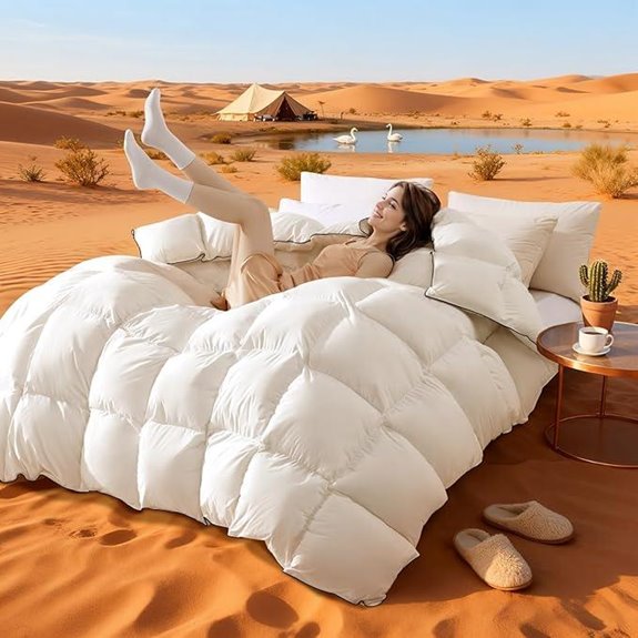 Luxury King Down Comforter with White Goose Down
