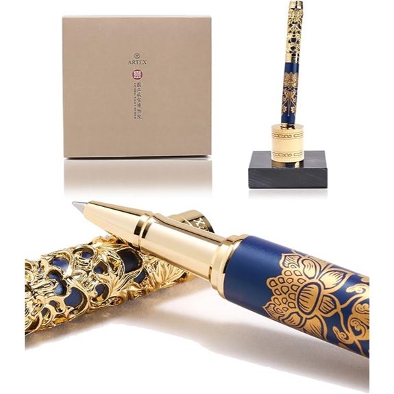 ARTEX Luxury Rollerball Pen Set with Stand