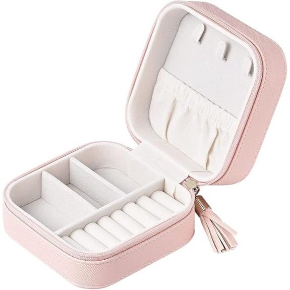 Luxury Travel Jewelry Box for Women (Light Pink)