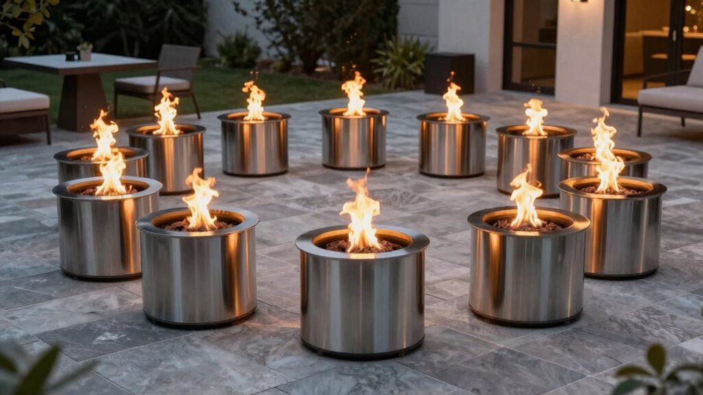 luxury stainless steel fire pits
