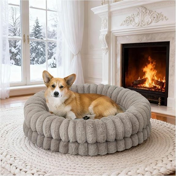 Balance Luxury Donut Dog Bed 30-Inch Washable Orthopedic