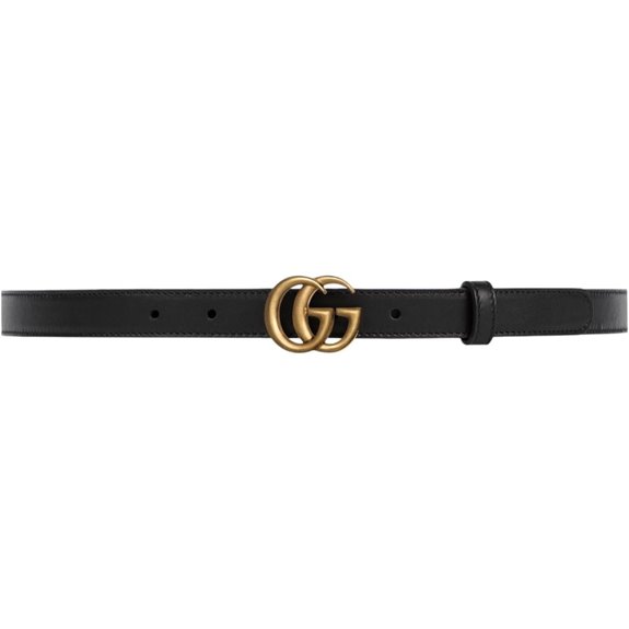Gucci Women's Marmont GG Thin Belt Black