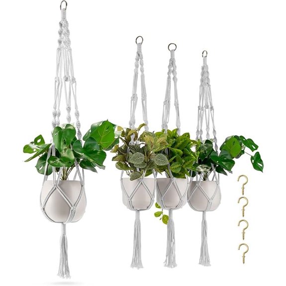 Sorbus Macrame Plant Hanger Set for Indoor Outdoor