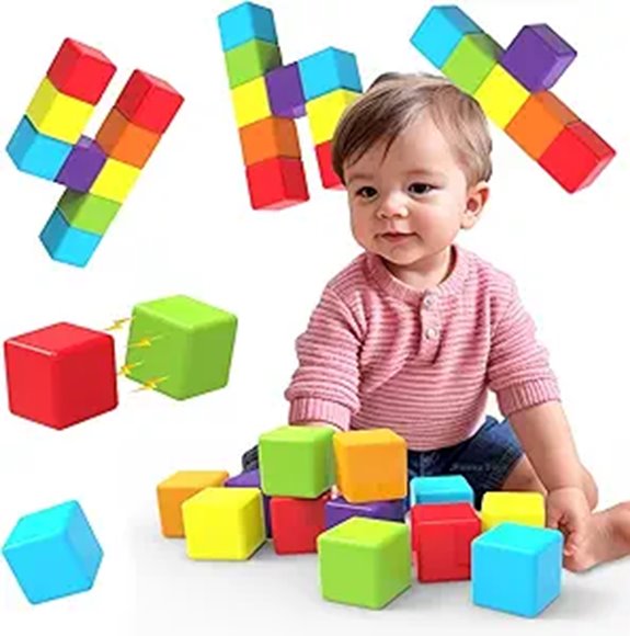 Magnetic Stacking Cubes for Toddlers (12 pcs)