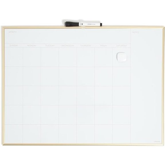 U Brands Magnetic Dry Erase Wall Calendar with Frame