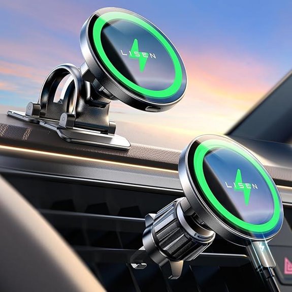 LISEN 15W MagSafe Car Mount & Wireless Charger
