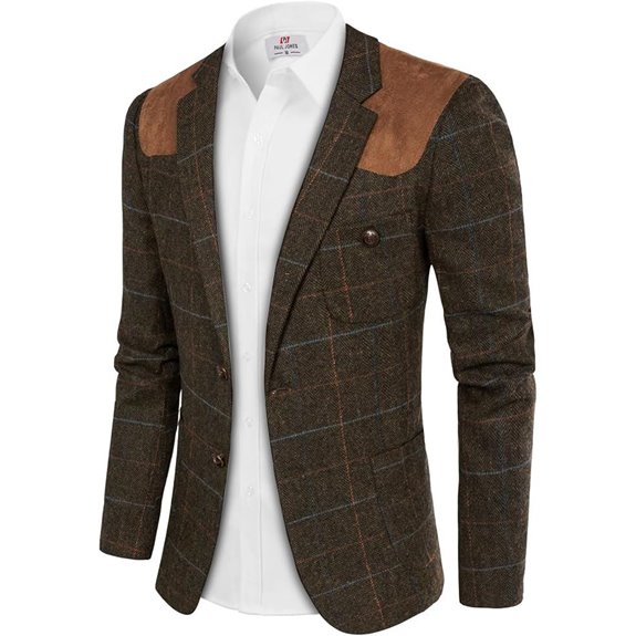 PJ PAUL JONES Men's Tweed Blazer with Wool Blend