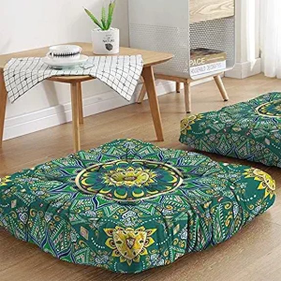 Mandala Meditation Cushion for Floor Sitting