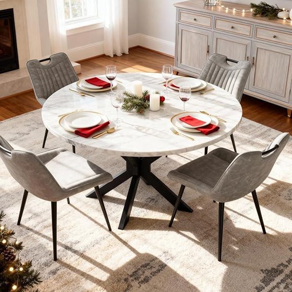 Jocisland 45 Marble Dining Table & 4 Chairs Set