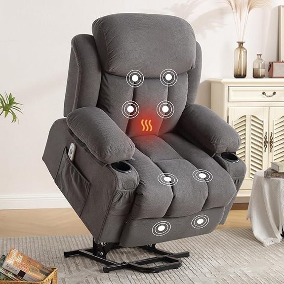 BOSMILLER Recliner Chair with Massage & Heating
