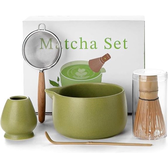 Matcha Whisk Set with Bowl Scoop Sifter Gift
