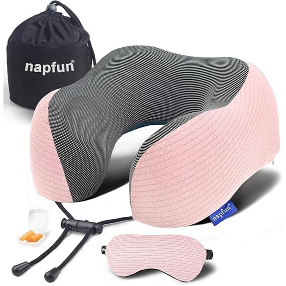Napfun Travel Neck Pillow with Memory Foam