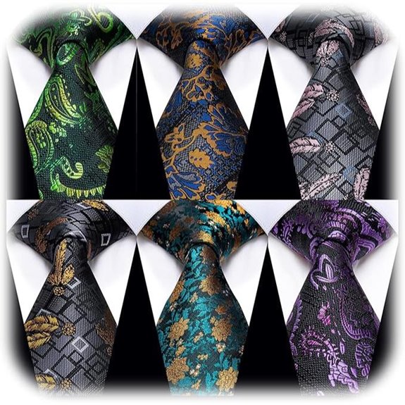 Mens 6-Pack Necktie Set in Various Styles