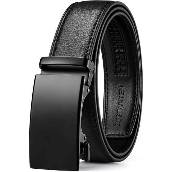 BOSTANTEN Men's Leather Ratchet Belt with Adjustable Buckle