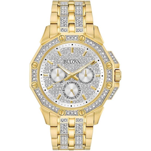 Bulova Men's Crystal Octava Chronograph Quartz Watch Pave Crystal Dial
