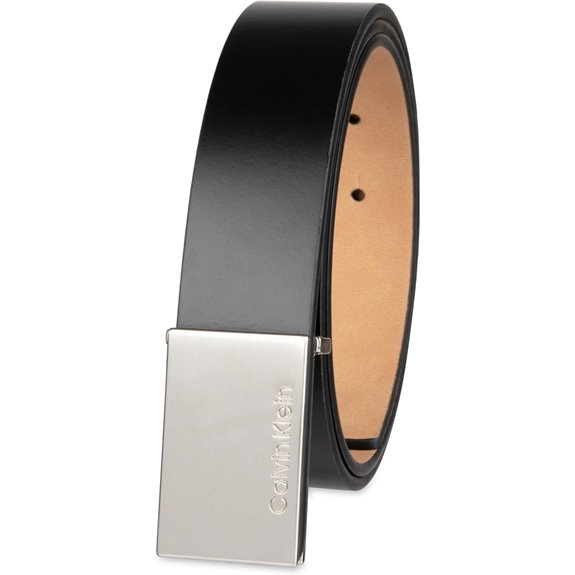 Calvin Klein Men's Plaque Buckle Dress Belt