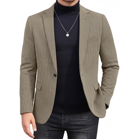 COOFANDY Men's Tweed Herringbone Blazer