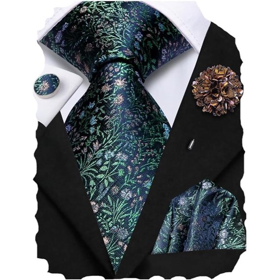 Hi-Tie Men's Silk Tie & Accessories Set
