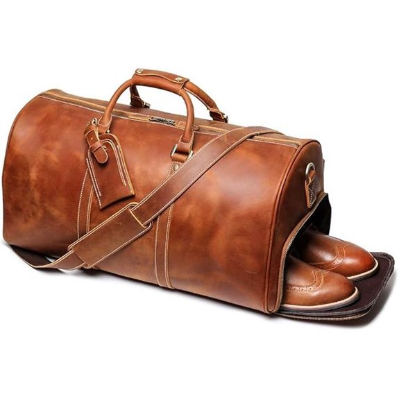 Leather Travel Duffel Bag for Men