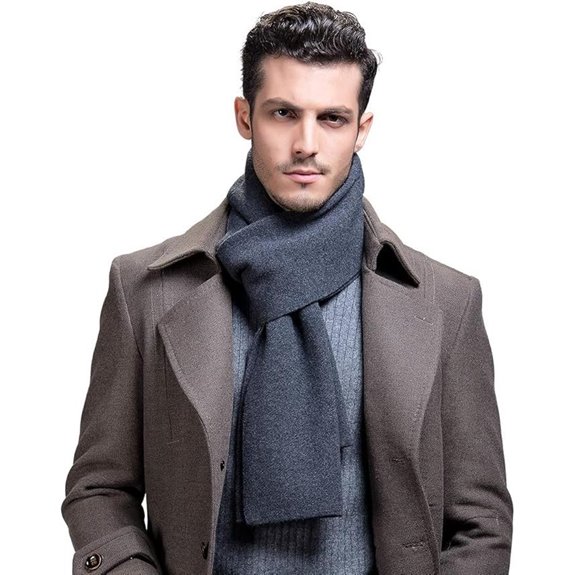 RIONA Men's 100 Australian Merino Wool Scarf Knitted Soft Warm Neckwear