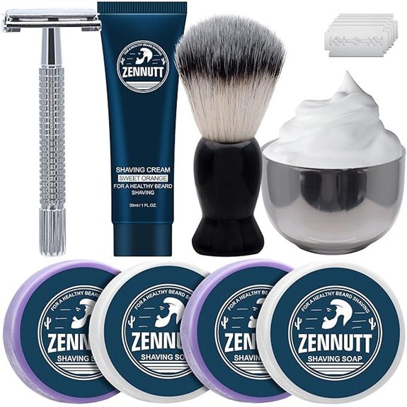 Men’s Shaving Kit with Soap Brush Bowl (4 Pack)