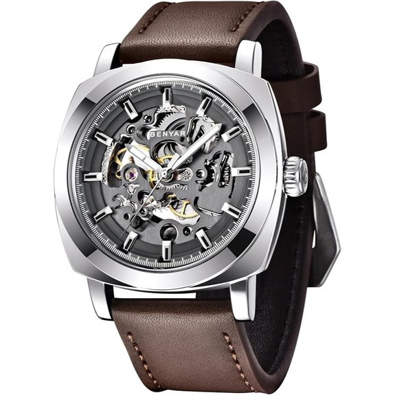 Benyar Men’s Skeleton Mechanical Watch 45mm Waterproof