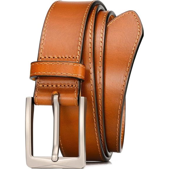 WOLFANT Men's 35mm Italian Full Grain Leather Belt