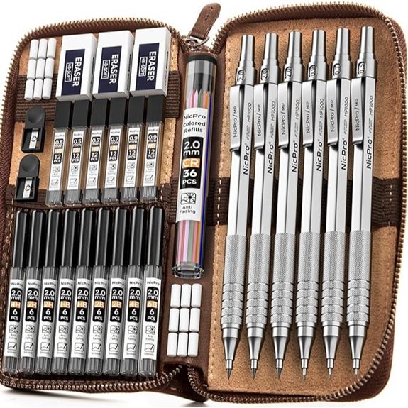 Nicpro 30PCS Metal Mechanical Pencils Set with Refill