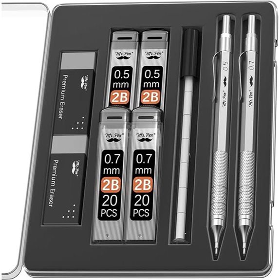 Mr. Pen Metal Mechanical Pencil Set (0.5 & 0.7mm)