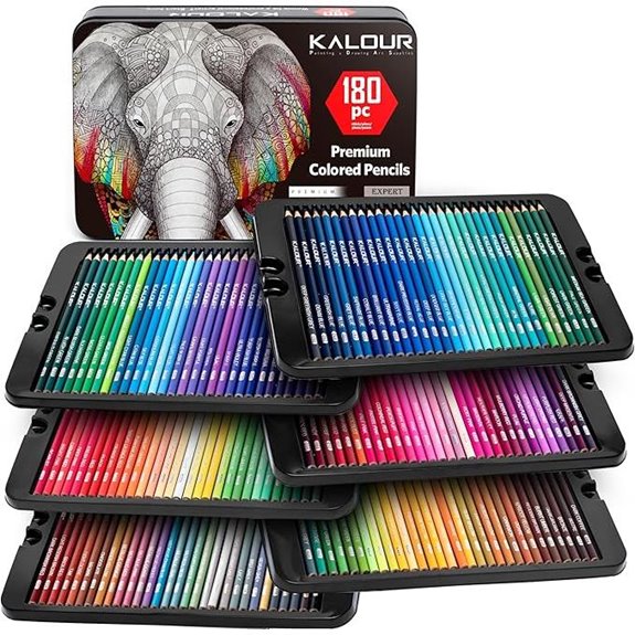 KALOUR 180 Colored Pencil Set with Metallic Shades