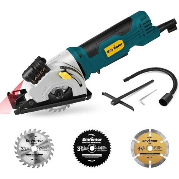Enventor Mini Circular Saw with Laser and Blades