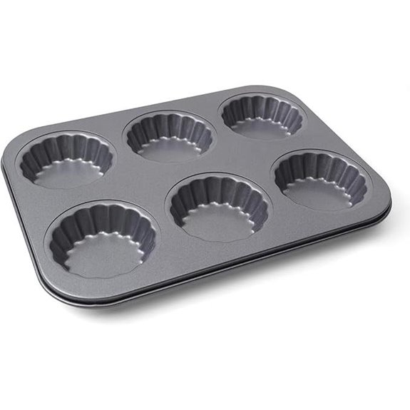 Mini Tart Pan 2.75 Egg Tart Molds 6-Cavity Non-Stick