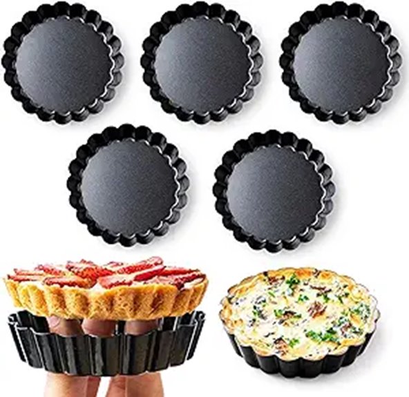 8 Pack Mini Tart Pans with Removable Bottom