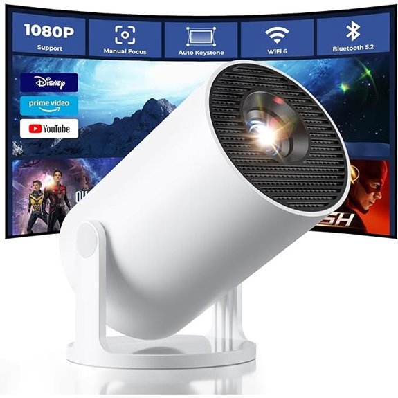 CLOKOWE Mini WiFi & Bluetooth Projector with Auto Keystone