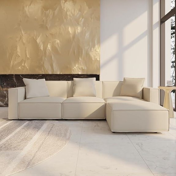 Acanva Modern L-Shape Modular Sofa Set
