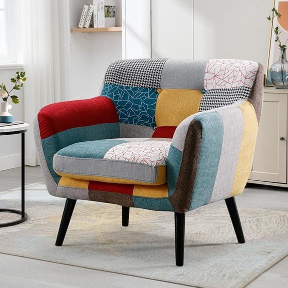 Bonzy Modern Oversized Accent Chair with Wood Legs