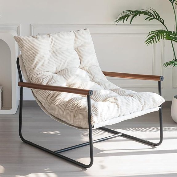 MAXYOYO Modern Upholstered Accent Chair with Armrest