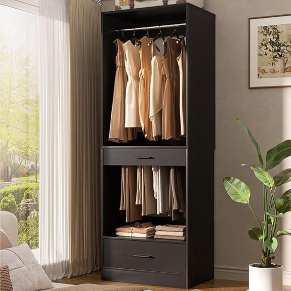 modular closet with drawers