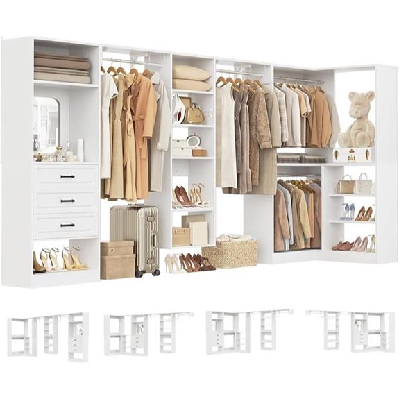 modular closet with mirror