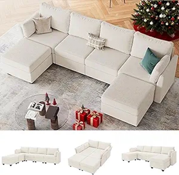 114.17 Modular Sectional Sofa with Storage and Chaise