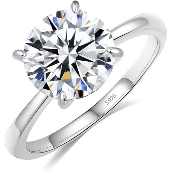 Aurora & Fiori Moissanite Engagement Ring Sterling Silver