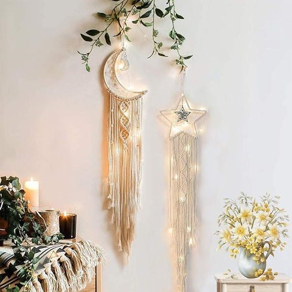 Moon & Star Dream Catcher Wall Hangings (2 pcs)