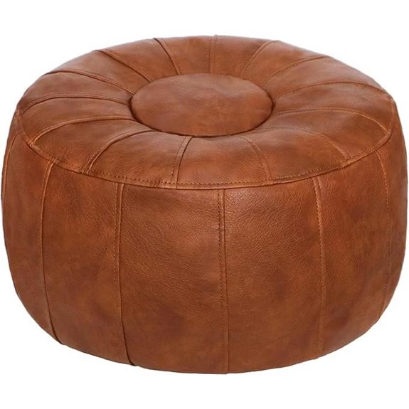 Thgonwid Moroccan Faux Leather Foot Stool Ottoman
