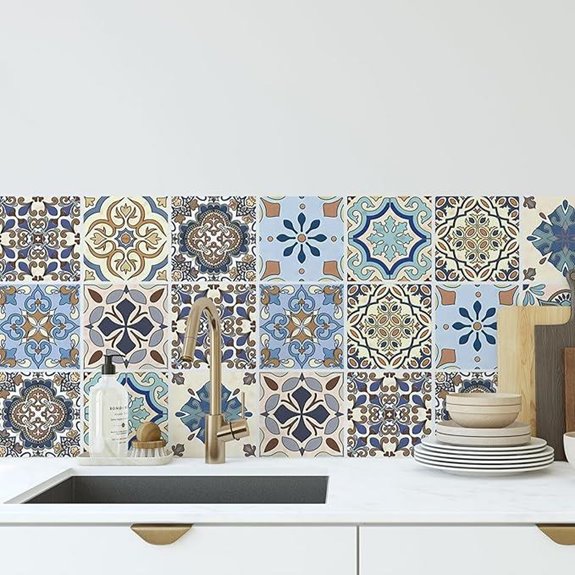 Moroccan Tile Stickers 30-Pack Peel & Stick Vinyl