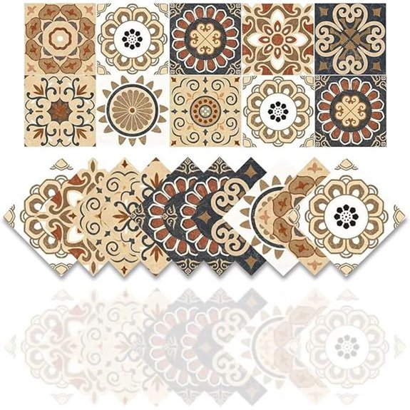 Vintage Moroccan Tile Decals Peel and Stick (10 Pack)
